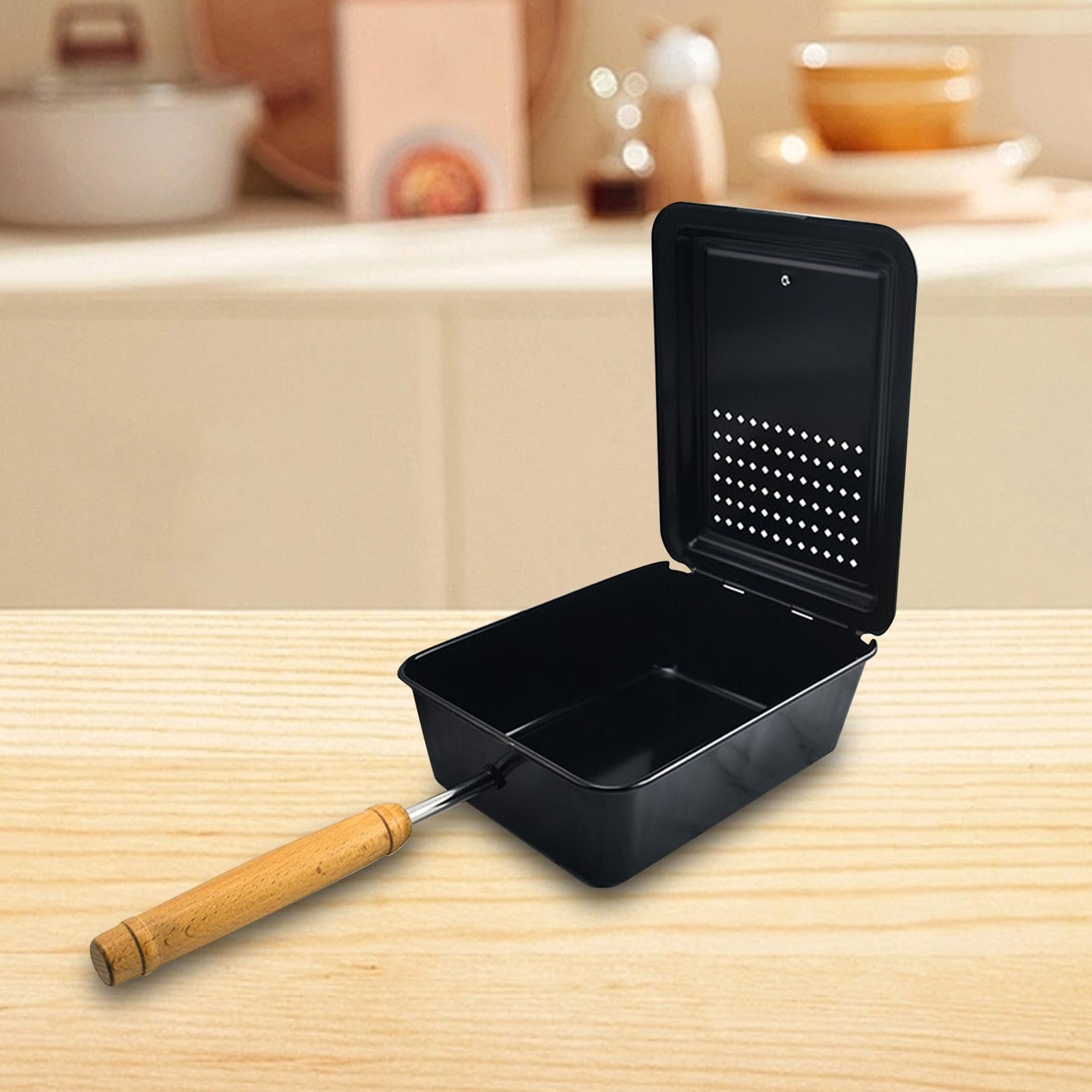 F Fityle Fogata para Hacer Palomitas de maíz, sartén para Palomitas de maíz, Olla Antiadherente portátil con Mango cómodo, Herramienta para Barbacoa,
