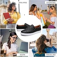 Vista 2 de VOCNTVY Mocasines cómodos y casuales de cuero acolchado para mujer