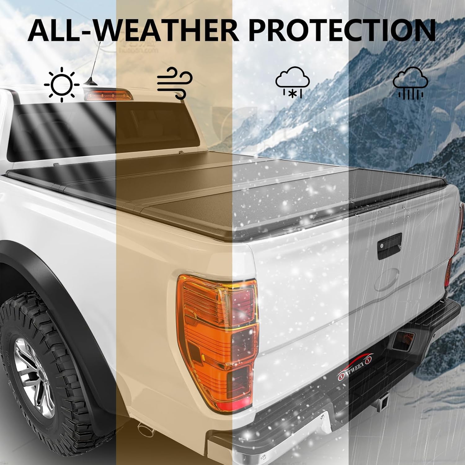 Hard Tri-fold Truck Bed Tonneau Cover Compatible for 2007-2026 Toyota Tundra 5.5 FT Bed(with Trail Special Edition Storage Boxes) Fiberglass Reinforced Polymer, Water-Proof, Anti-Theft