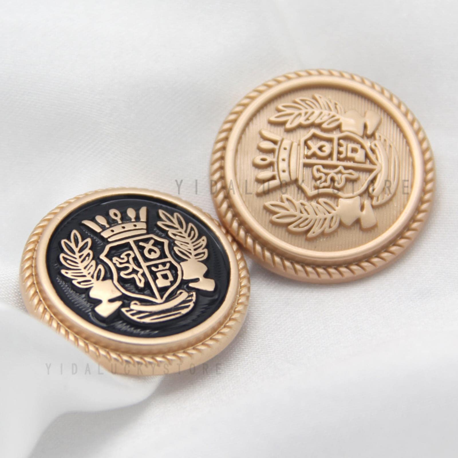10 szt. Brytyjskich metalowych guzików w stylu college'u do odzieży, płaszcza, kurtki, munduru, klasycznych ozdób koronnych(20mm)