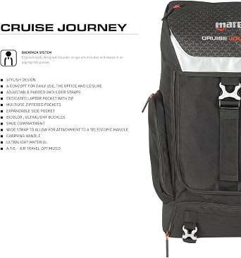 Mares Cruise Journey Backpack, Casual Air Traveling Diving Equipment Gear Bag w/Padded Shoulder Straps, 35-Liter Capacity