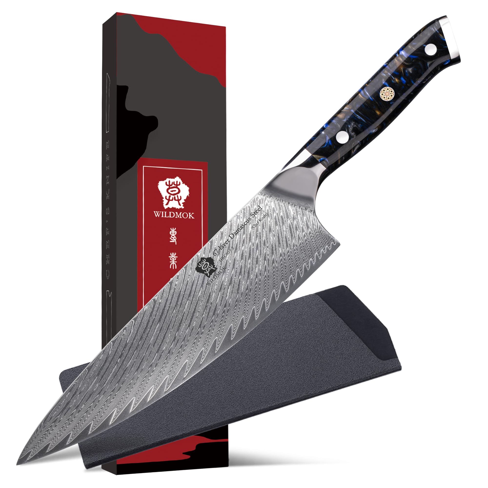 WILDMOK Steakmesser, 13cm nicht gezahnt, Steakmesser-Set mit