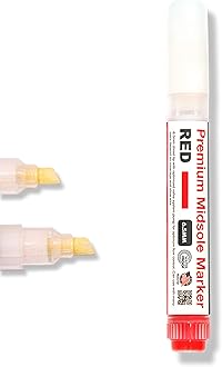 Wilkins Premium Midsole Marker for Customization Paint on Leather, Suede, Fabric and Soft Foam for 2-4 Pair of Shoes (Red)