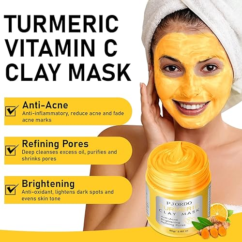 Miniatura 10 de Paquete de 3 máscaras de arcilla, cúrcuma vitamina C, aguacate, mascarilla de arcilla rosa para cara, mascarilla para el cuidado de la piel