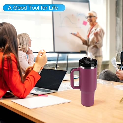 Miniatura 6 de Popote de repuesto compatible con vaso Stanley de 40 onzas y 30 onzas, paquete de 6 popotes reutilizables con cepillo de limpieza, plástico,