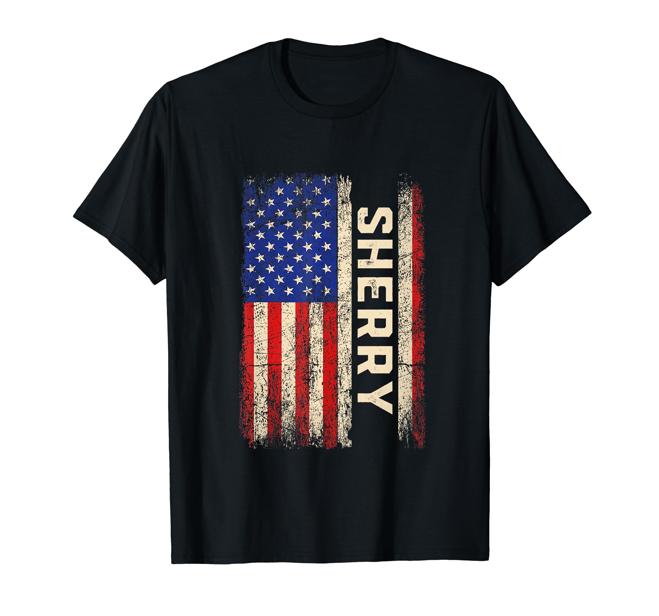 Sherry First Name Shirt Sherry Name American Flag T-Shirt
