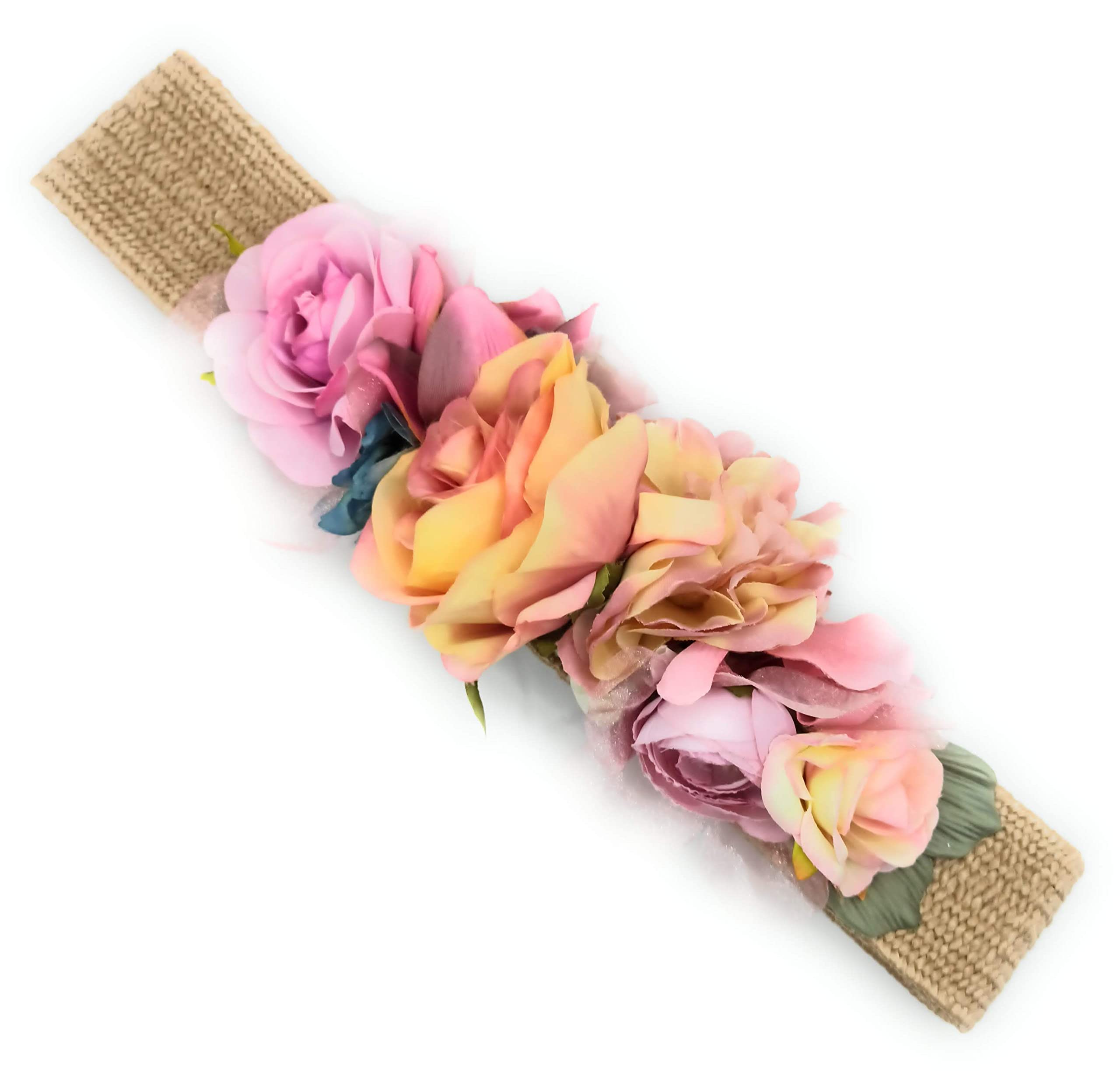 Cinturones de flores para vestidos de fiesta mujer cinturones elásticos con flores artificiales