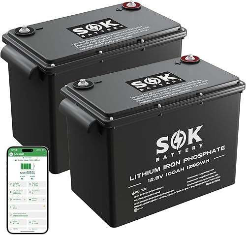 Miniatura 15 de SOK Battery Batería LiFePO4 de 314 Ah 12 V máx. Batería de ciclo profundo 15000, grado marino IP67 con calentador integrado, corte de baja