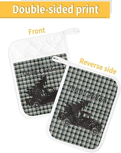 Miniatura 9 de Christmas Snowman 5Pcs Pot Holders for Kitchen,Non Slip & Heat Insulation Terry Cloth Potholder Set with Pocket,Thick Hot Pad Oven Mitts Trivet