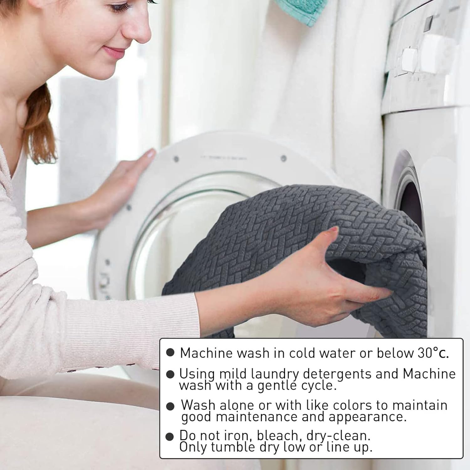 EFELIM Velvet RV Dinette Booth Cushions Covers Stretch Jacquard RV Camper Car Bench Cushion Couch Cover 2 Seat Loveseat Sofa Slipcover Furniture Protector (Beige,1 Set(2PCS))