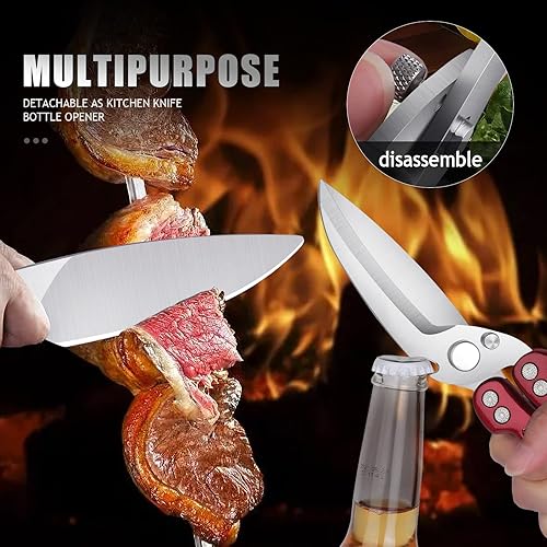 Miniatura 6 de DRAGON RIOT Tijeras de aves de corral resistentes, tijeras de cocina imprescindibles para cortar pollo y carne, aptas para lavavajillas e