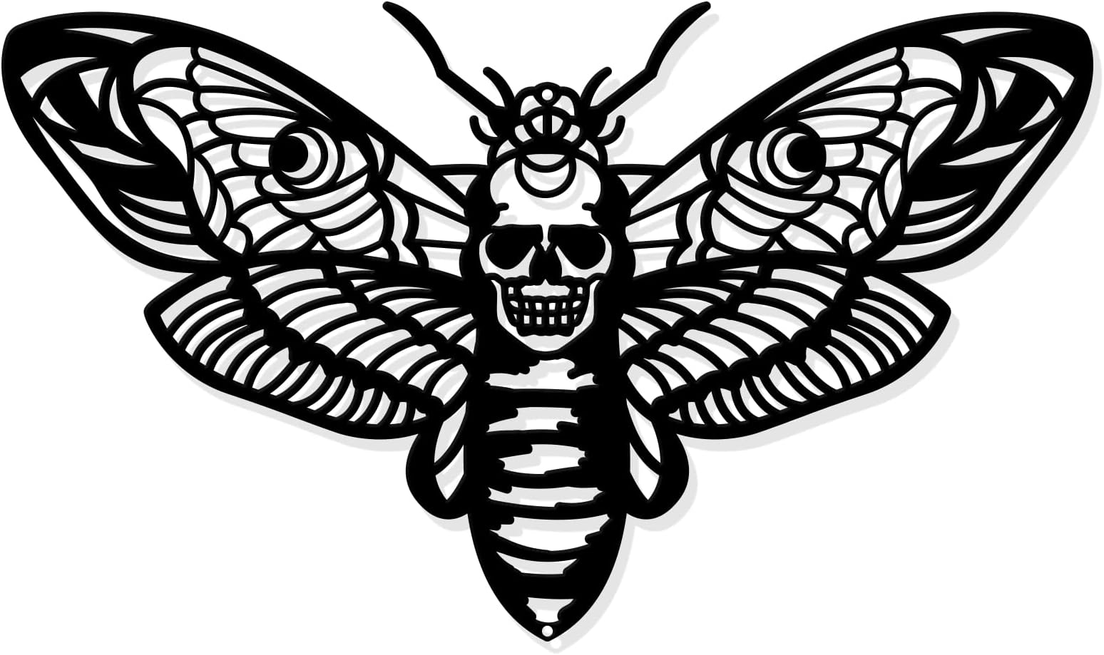 NBEADS Death Head Moth Metal Wall Decor, 6.9x11.8 Black Wall Hanging Decor Gothic Silhouette Wall Art for Bedroom Living Room Bathroom Office Garden Wall Decoration