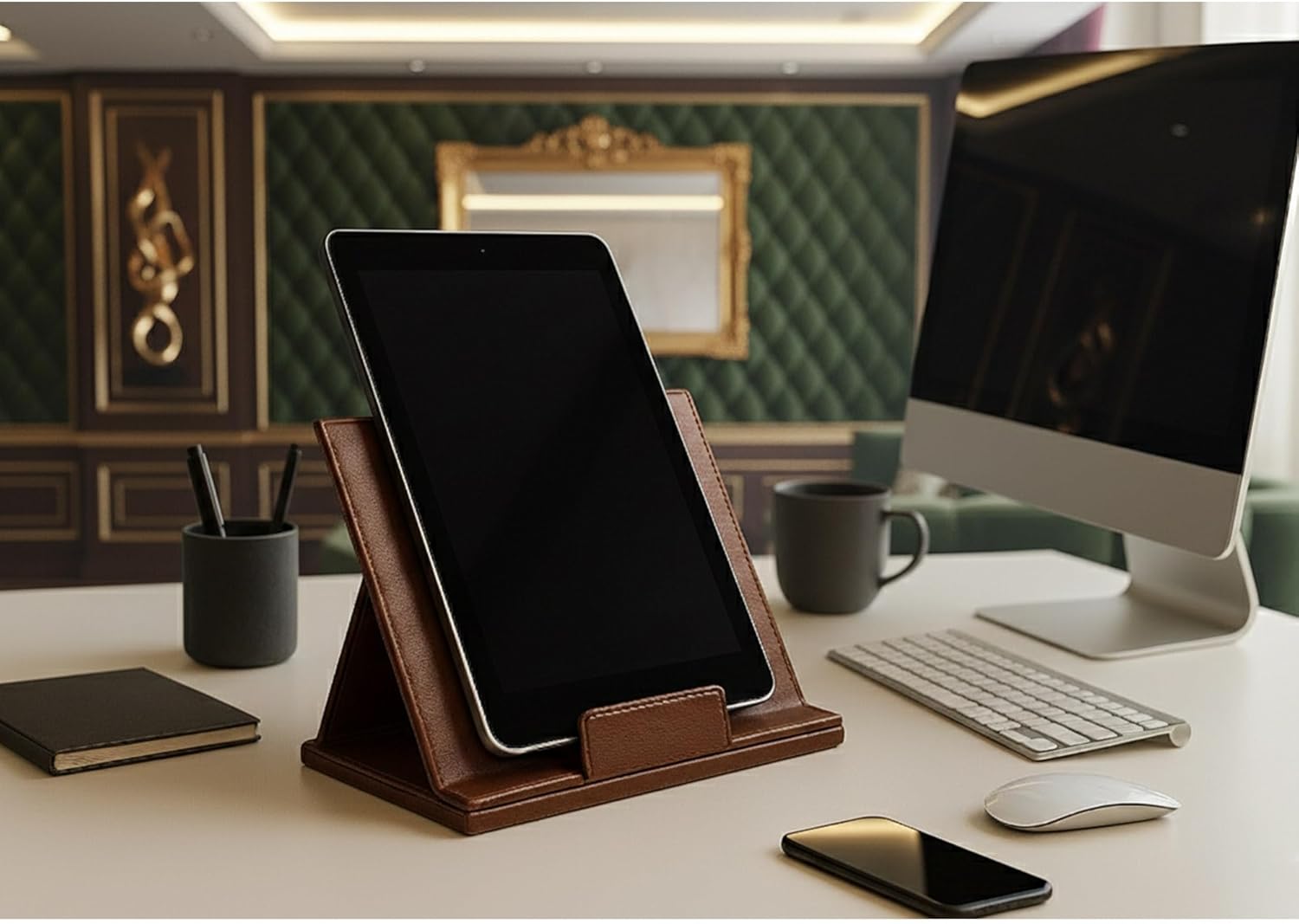 Dacasso Classic Leather Tablet Stand, Chocolate Brown (A3450)