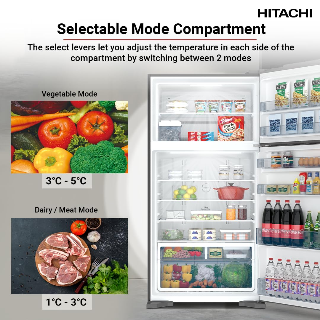 Hitachi - Geladeira 820 l, resfriamento de ventilador duplo