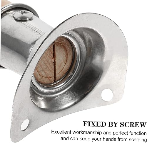 Miniatura 6 de HANABASS Sartén de nieve con mango de madera, sartén de acero inoxidable, olla japonesa, mango de repuesto universal, mango de utensilios de cocina,