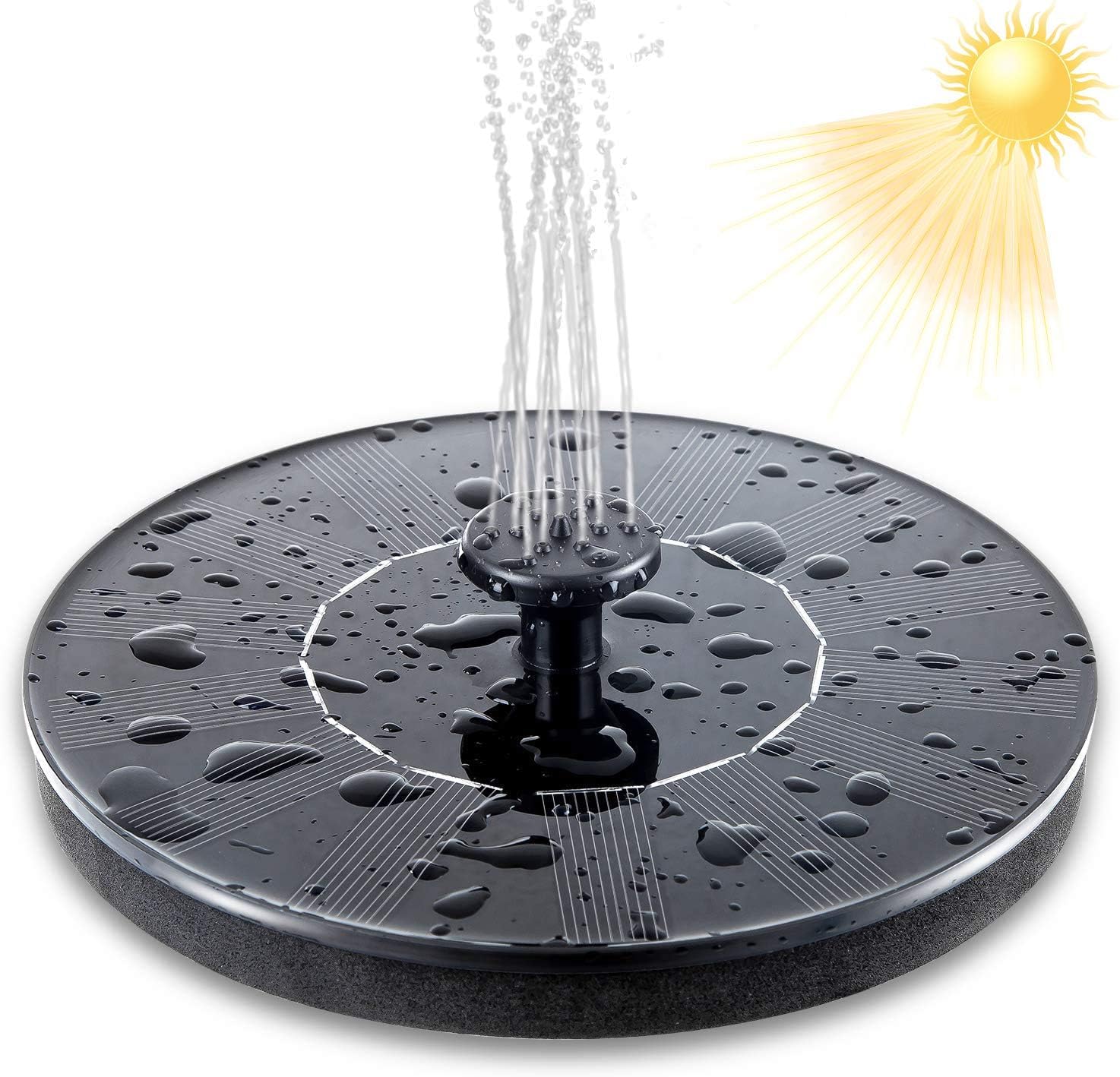 Voodii Upgraded Solar Fountain Pump, 1.5W Free Standing Floating Solar Powered Pump Kit Submersible Outdoor, for Bird Bath, Small Pond, Swimming Pool, Garden