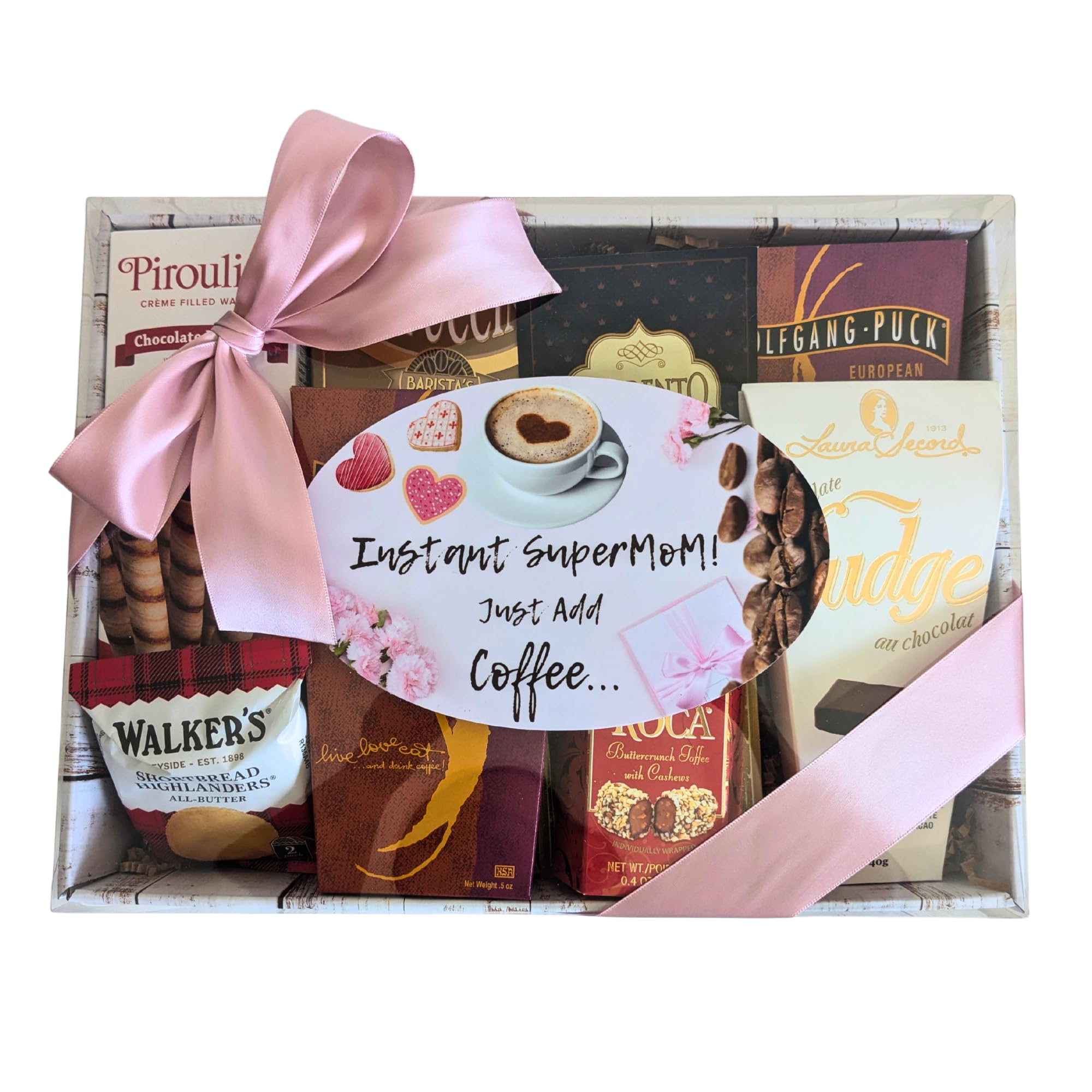 Coffee Gift Box for Mom, Coffee Gift Basket with Chocolate, Cookies, Gifts for Mom, Perfect for Mother’s Day, Birthday, Thank You, Supermom gifts for