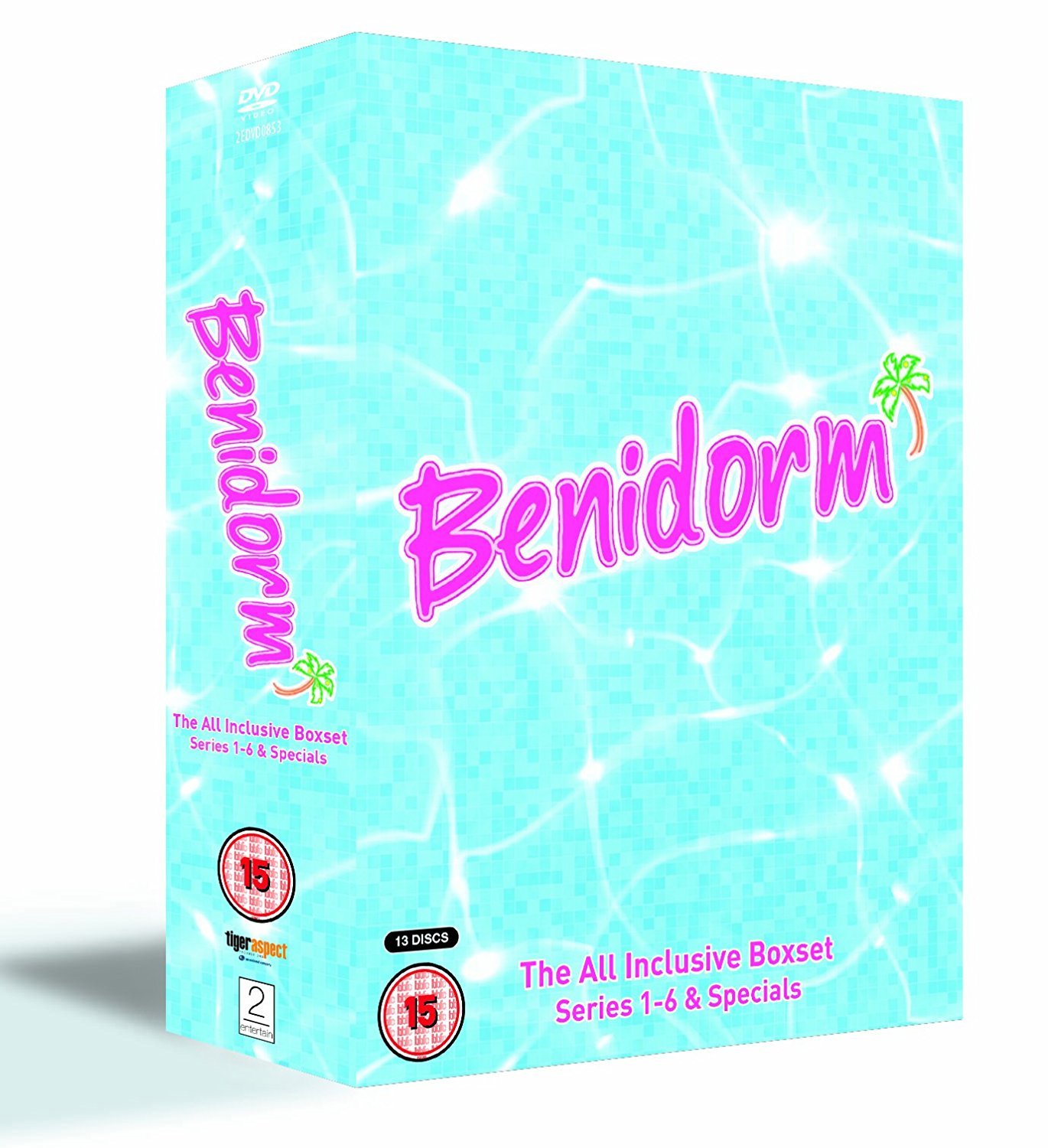 Benidorm - Series 1-6 & Specials - DVD - DigiPack - 2 Entertain Video | 2007-2014 | Seasons 1 - 6 | 1333 min | Rated BBFC: 15 | Feb 17, 2014 - Directors: Sandy Johnson, David Sant, Kevin Allen, John Henderson Starring: Jake Canuso, Janine Duvitski, Siobhan Finneran, Kenny Ireland, Sheila Reid