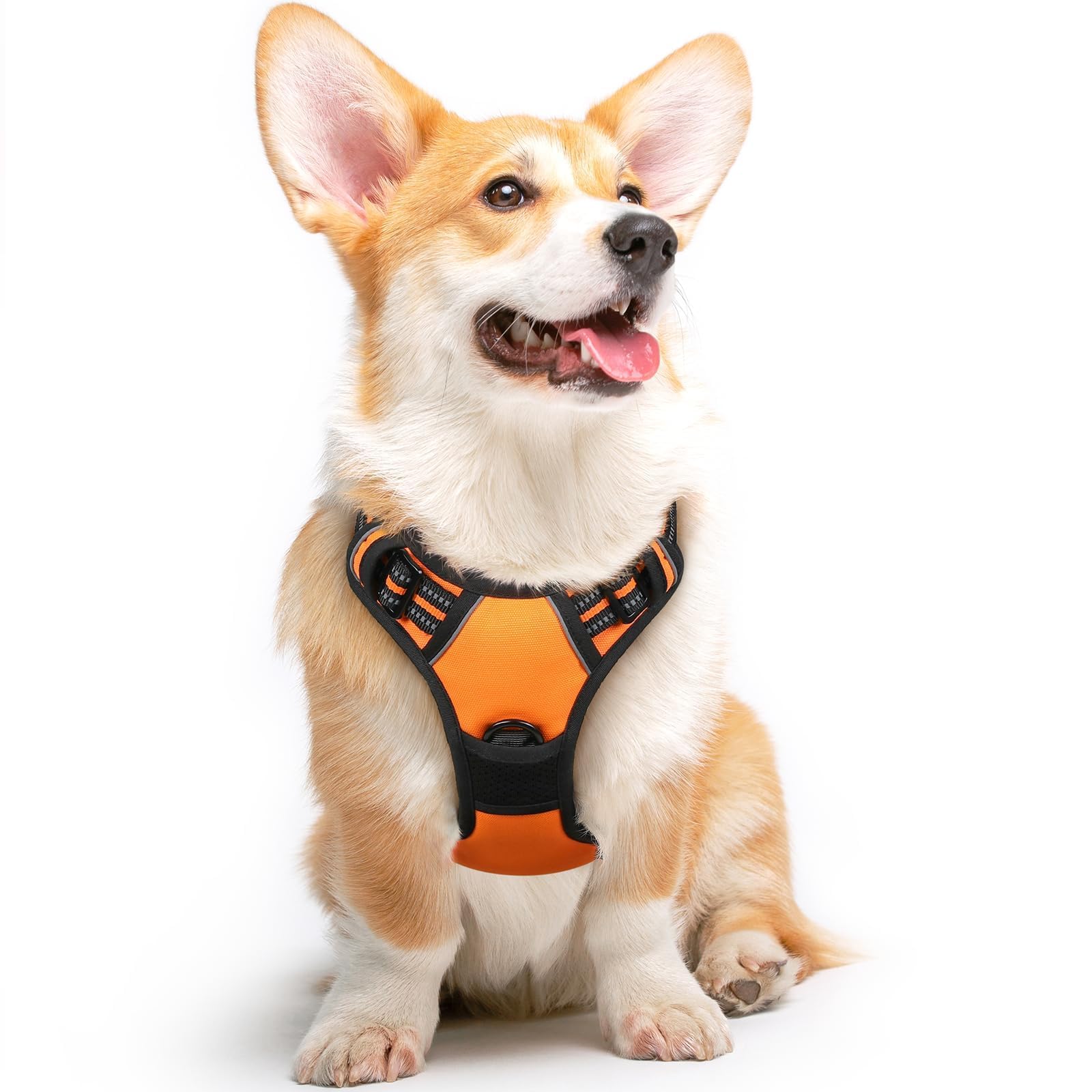 Eagloo Dog Harness Medium Sized Dog, No Pull Service Vest with Reflective Strips and Control Handle, Adjustable and Comfortable for Walking, No Choke