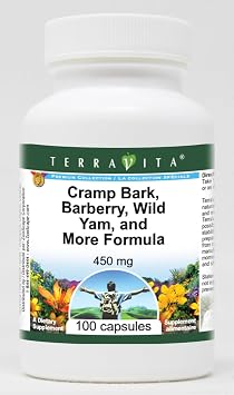 Cramp Bark, Barberry, Wild Yam, and More Formula - 450 mg 100 Capsules, ZIN 512472
