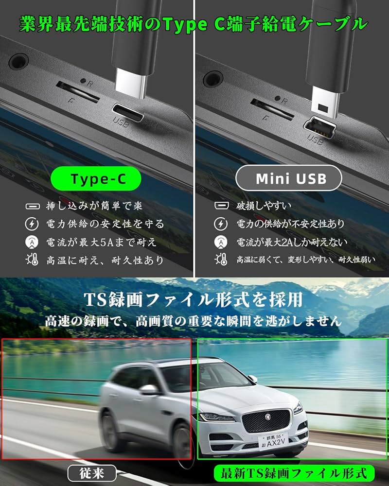 Amazon.co.jp: AX2V 11インチ ドライブレコーダー ミラー型 4K