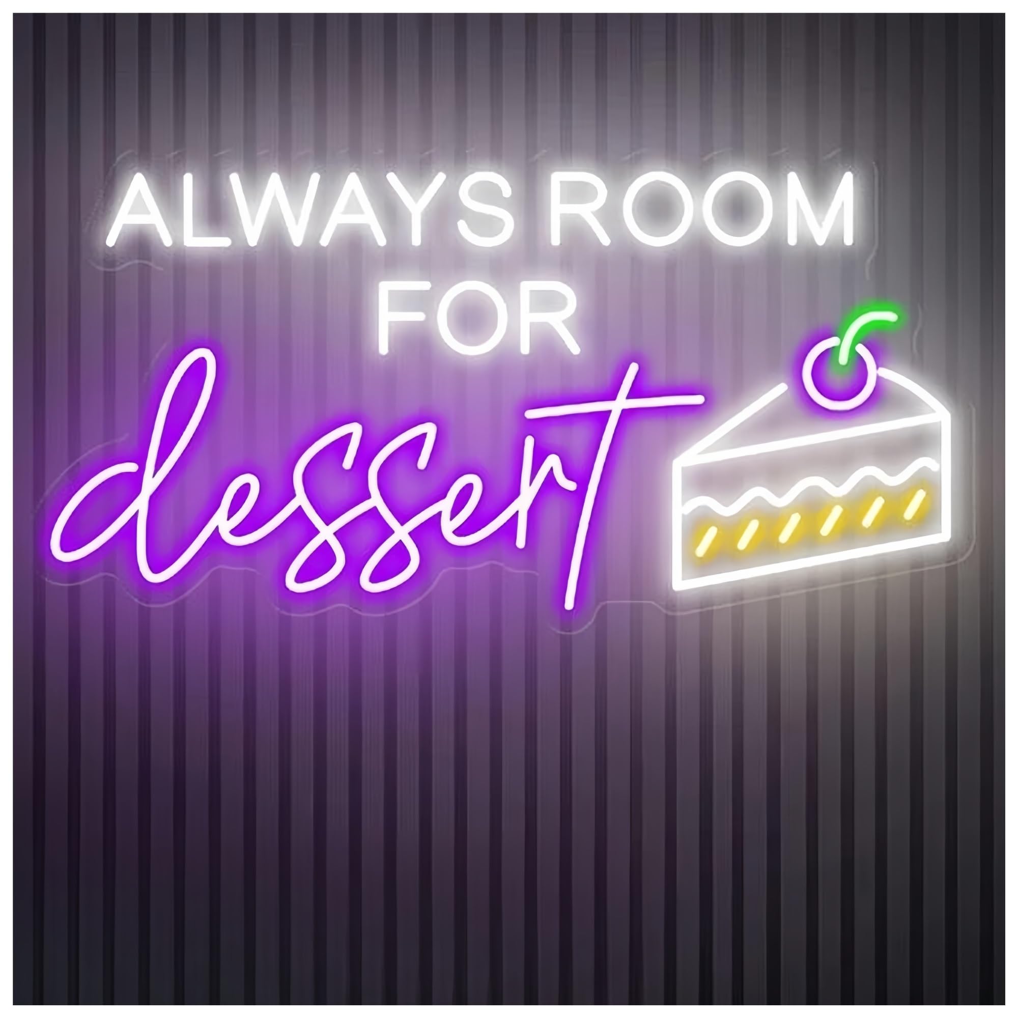 SHOUXI Sign Lamp Always Room for Dessert Neon Sign Bakery Shop Decor Light Cafe Welcome Sign Business Open Decor(E,80X43CM)