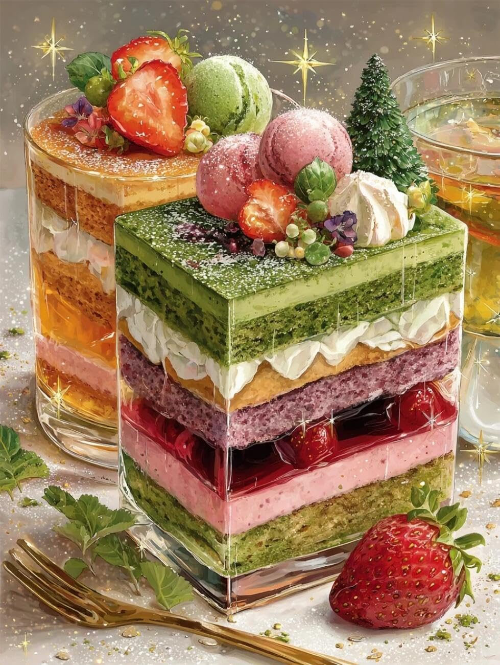 Rqwybcaxn Bead Embroidery Kits Fruit Cake 40x50cm