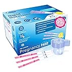 Pregnancy Tests with Cup, HEAL-CHECK Bulk Pregnancy Test Strips for Home Detection, Over 99% Accuracy, Individually Wrapped, Extra-Wide 5mm HCG Test Kit Comfortable Grip, 25 Count, Pruebas De Embaraz