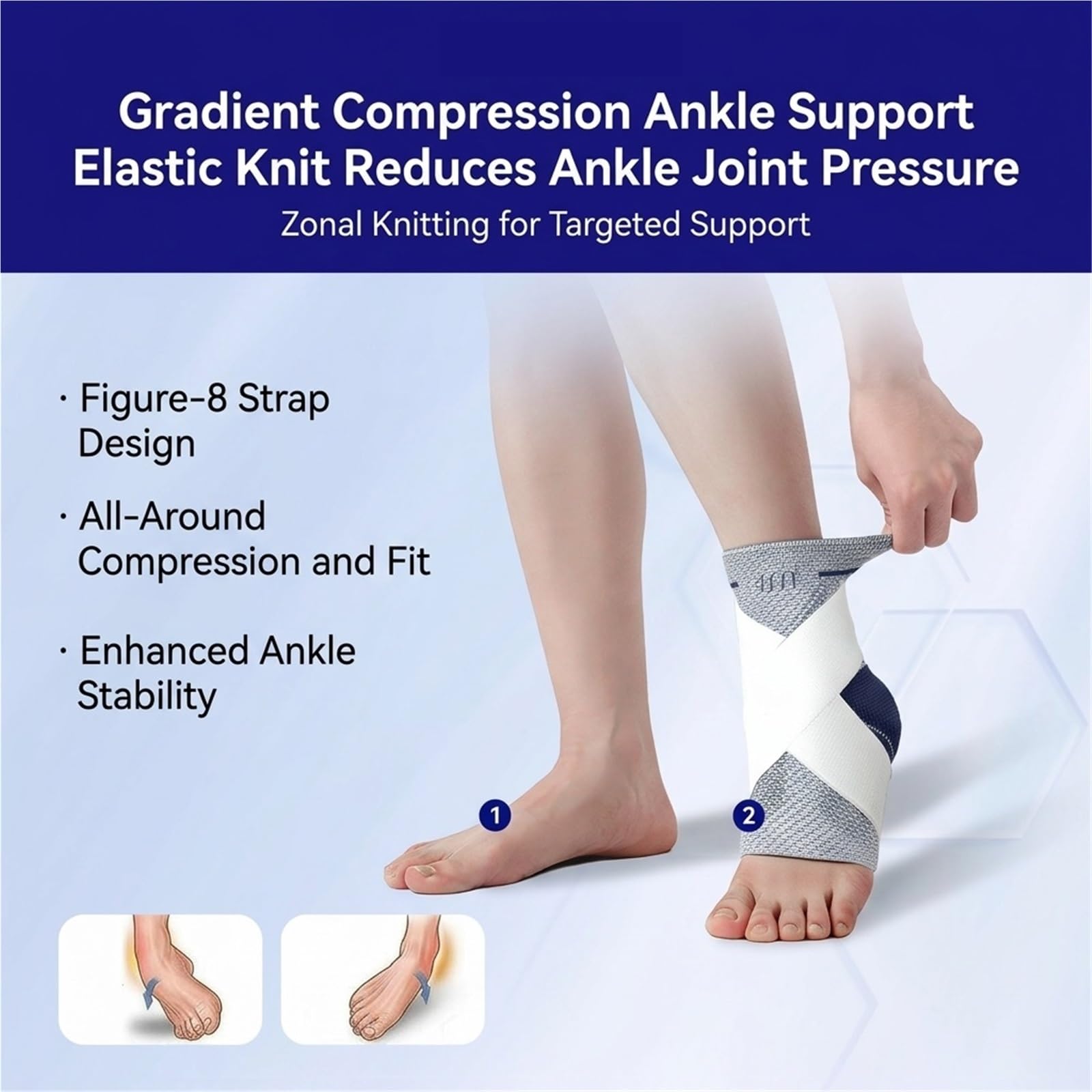 Generisch Verstellbare Sprunggelenkbandage mit atmungsaktivem Stoff, für Sport und tägliches Gehen, Modell CJDW1160 (Grey XL)