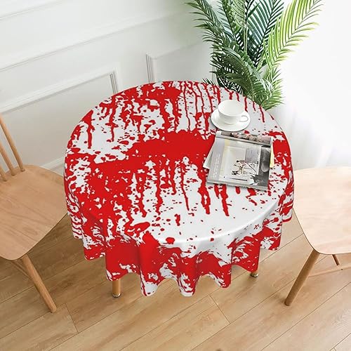 Bloody Mantel redondo de 60 pulgadas, resistente a las arrugas, mantel de pícnic, lavable, para vacaciones, cocina, fiesta, decoración de otoño,