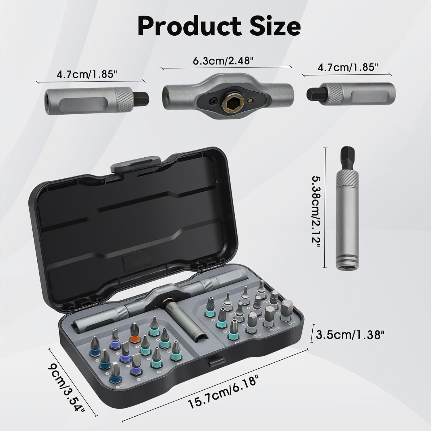 24 in 1 Magnetic Screwdriver Set, HYLEBOR Screwdriver Set with Detachable Handle, Mini Repair Tool Kit, Multipurpose DIY Precision Ratcheting Tool Set for Professional Work and Maintenance