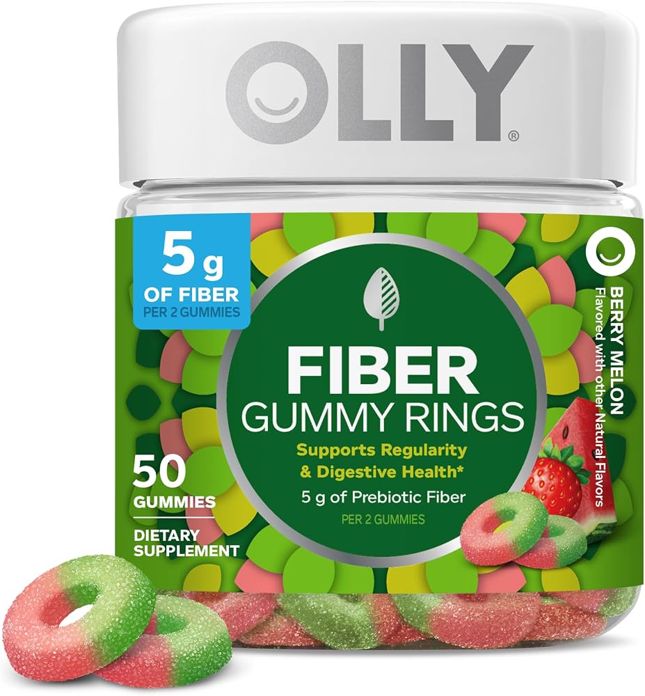 OLLY Fiber Gummy 링, 소화 건강 보충제, 베리 멜론 - 50개 — 사진 1
