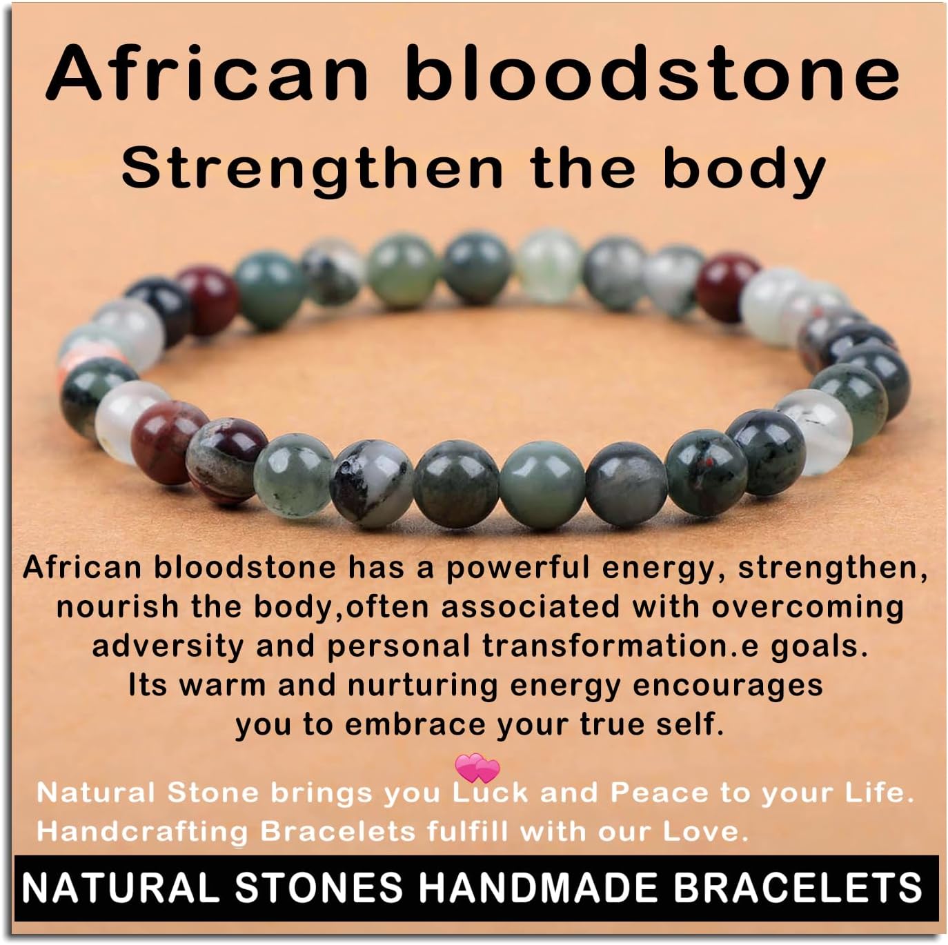 AD Beads Handmade Gemstone Stretch Elastic Bracelet Crystal Healing Reiki Nature's Beauty and Spiritual Essence Unisex