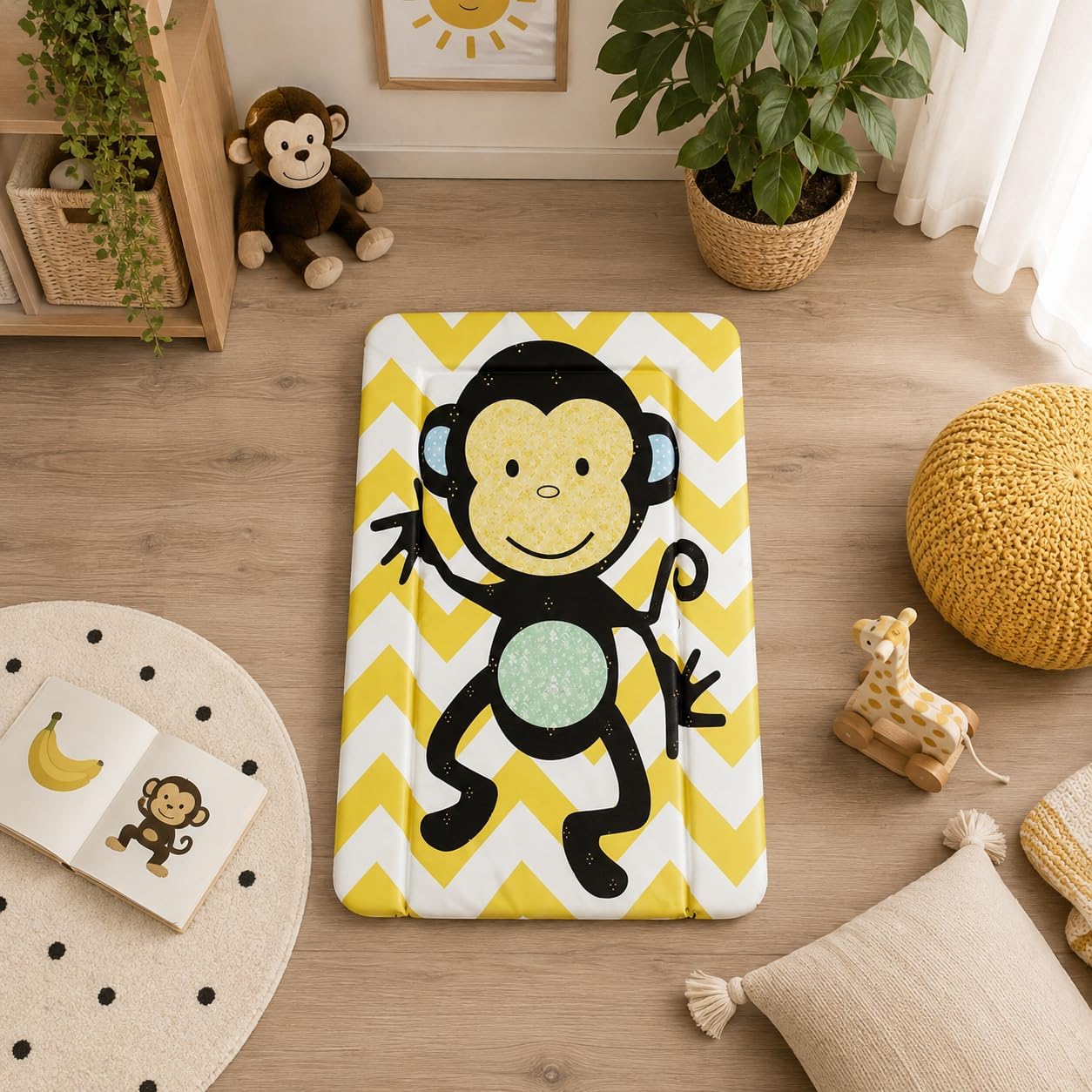 Callowesse Baby Changing Mat, Monkey, 76x45cm