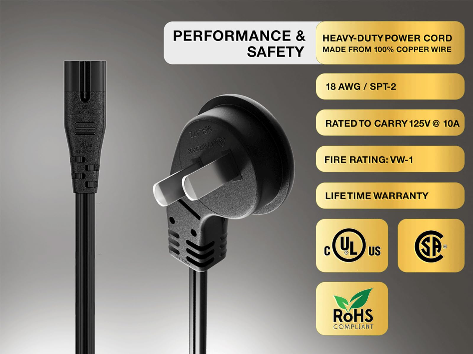 Amazon.com: Cable Leader 1ft Ultra Low Profile NEMA 1-15P Angled