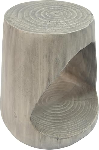 Miniatura 106 de kevinplus Mesa auxiliar redonda de madera para sala de estar, mesa auxiliar retro en relieve para apartamento, dormitorio, oficina (diámetro 20.5 x