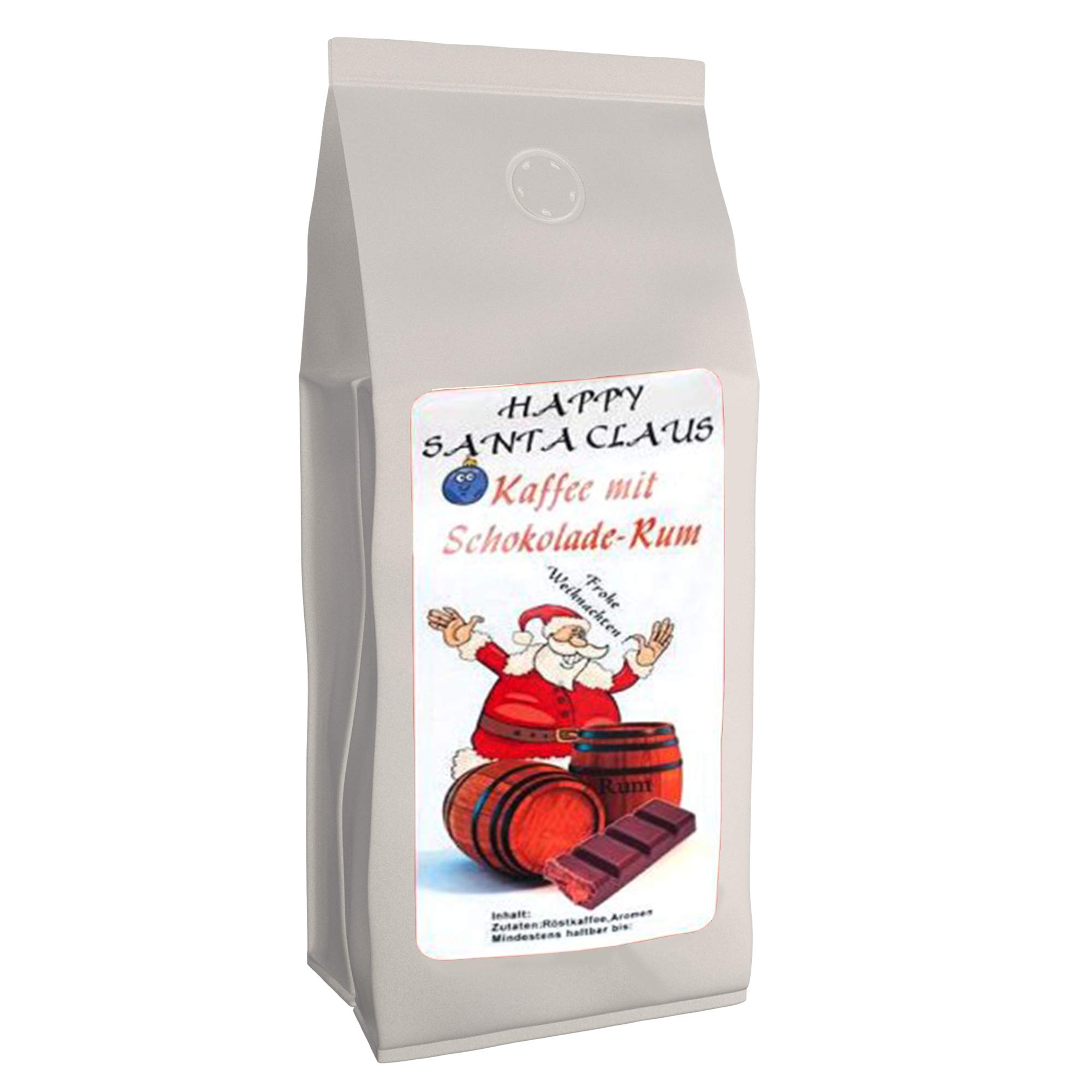 Aromatisierter Kaffee (Happy Santa Claus Schokolade-Rum,200g) winterlicher Geschmack - Ganze Bohne