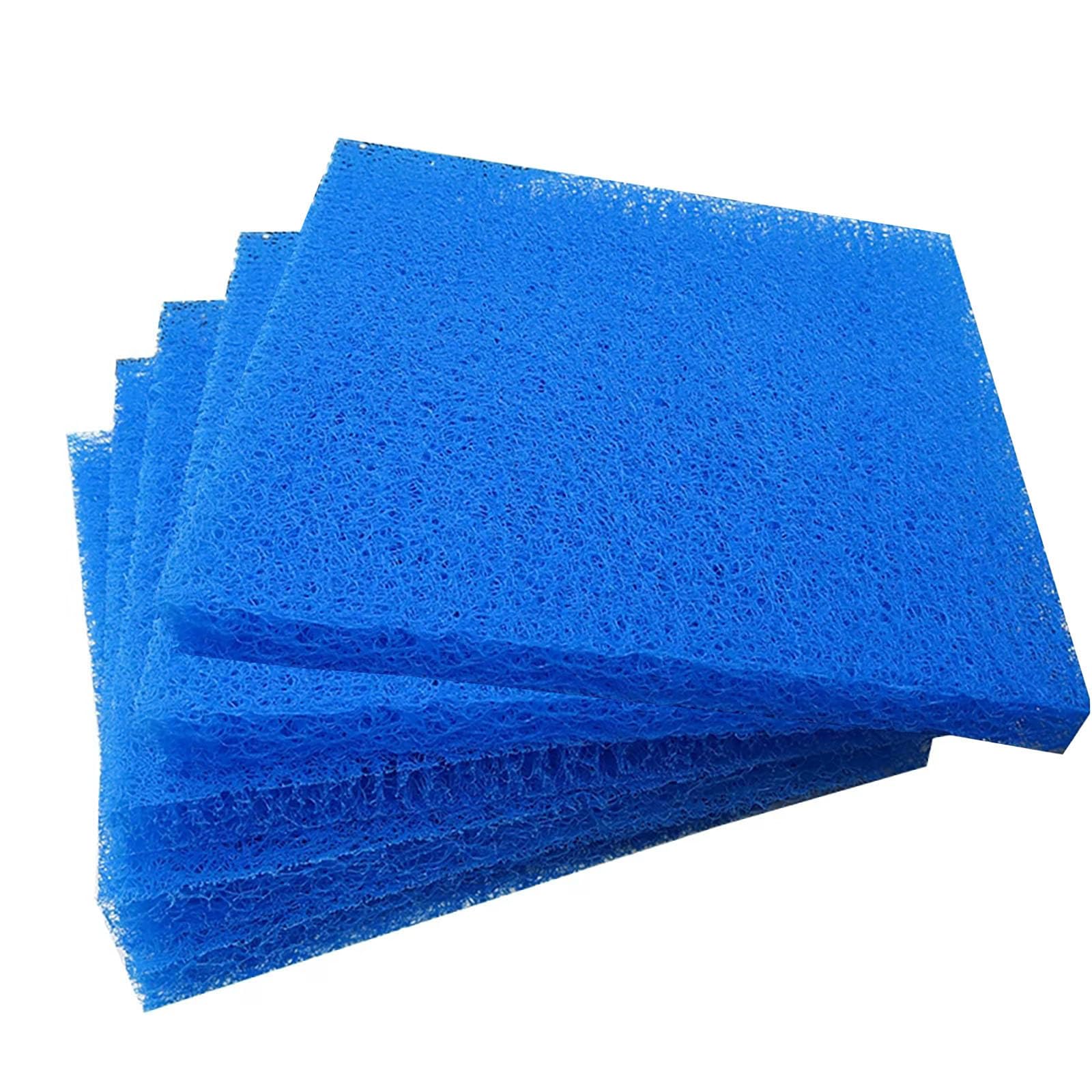 DRISSA Spugna Filtrante, Tappetino filtrante in Spugna Blu, Confezione da 5 Pezzi, per Pompa Acquario Accessori Filtraggio, PPI 10, Spessore 40 mm (25 x 50 x 4cm*10pcs)