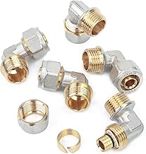 LTWFITTING Screw Fitting Angle 90° with 1/2 Inch External Thread for Aluminium Composite Pipe 16 mm (Pack of 5)