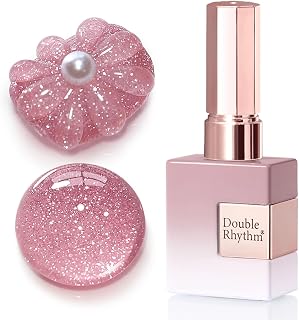 Double Rhythm 0.5Oz Glitter Gel Polish Shimmer Reflective Color for Nail Art Salon DIY Soak Off 15ml Nail Lamp Gel Polish at Home (Light Pink-B1174)
