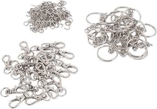 Amazon.com: Keyring Set Zinc Alloy Glossy Silver Key Chain