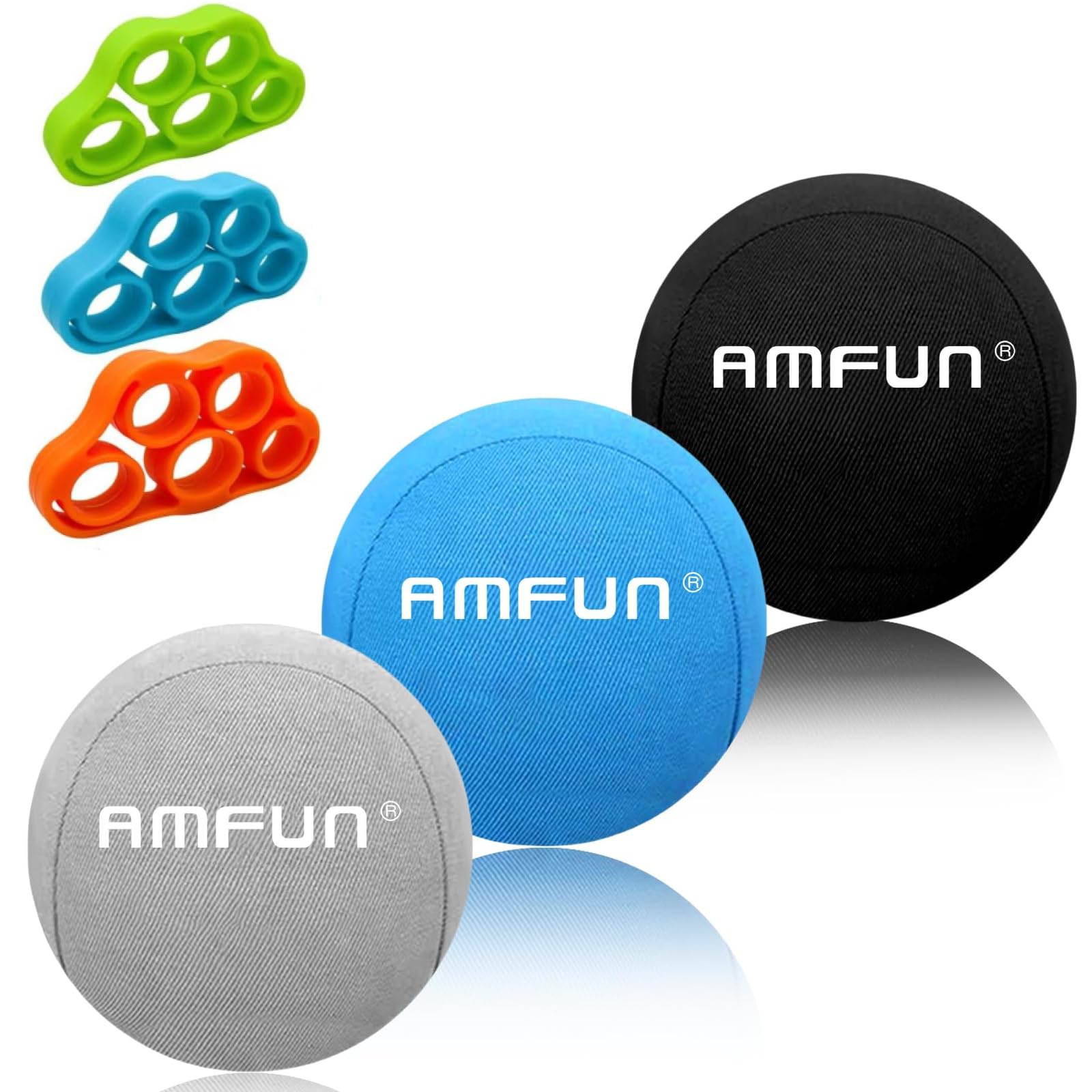 AMFUN Pallina Antistress Mano, Terapia Palline Palla per Riabilitazione, Terapeutiche Spremere Palle Dito Grip Uovo Gelper Riabilitazione Fisioterapia Esercizi