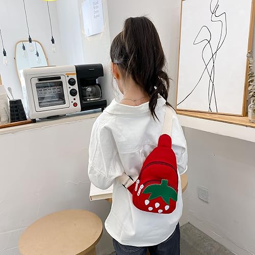 Miniatura 2 de Hiflyer Sling Bag Bolso de hombro Bolso de pecho, Mochila pequeña Bolsa de eslinga, Bolso Kawaii Mochila Kawaii Mochila Mochila Sling, Rojo Fresa,