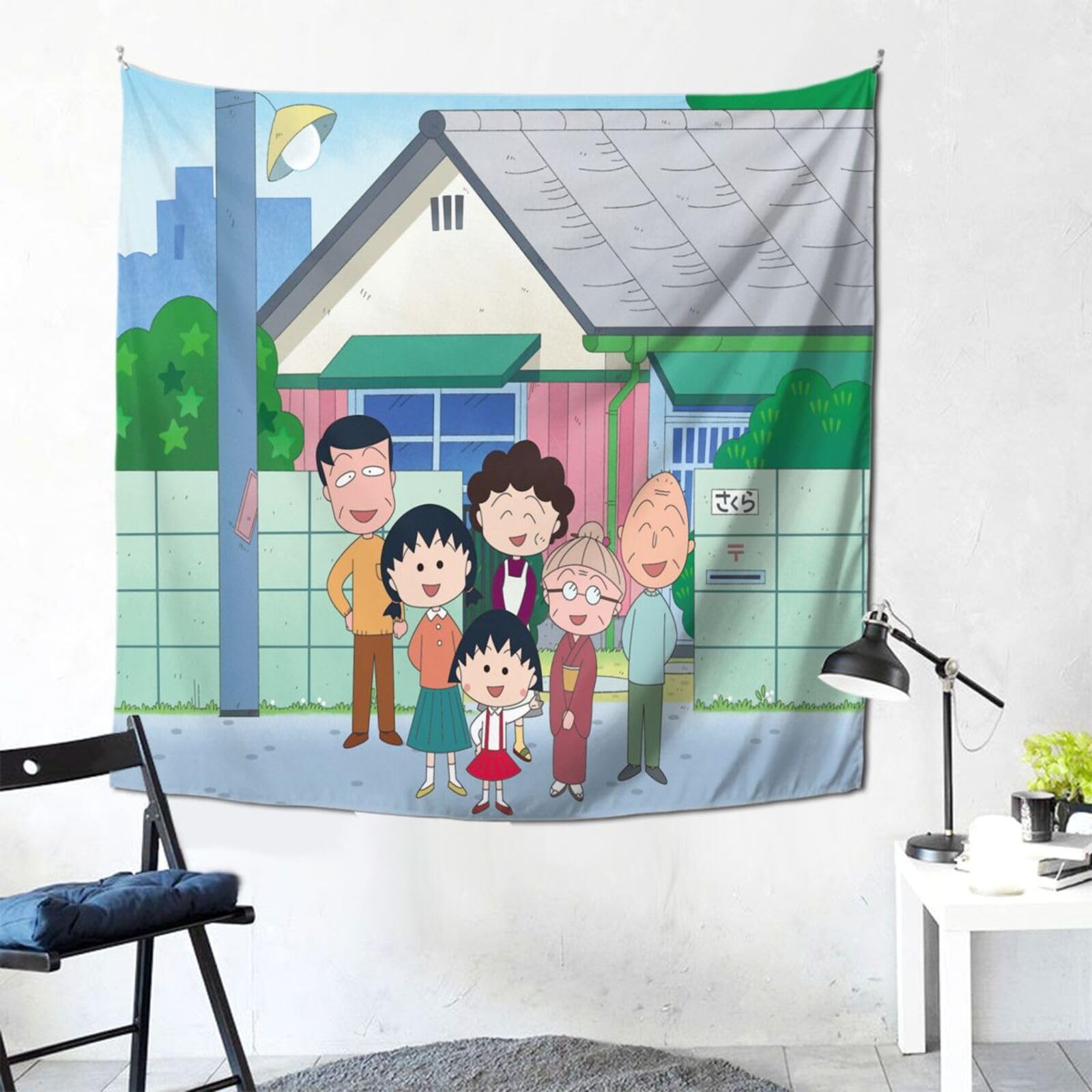 レア 当時物 ちびまる子ちゃん タペトリー 布 壁飾り ポスター インテリア Amazon.co.jp: ちびまる子ちゃん 個性的な背景壁装飾掛布、玄関の大