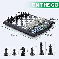 Vista 4 de Talking Chess Academy Electronic Chess Board, Smart Chess Board with Voice Teaching System, Computer Chess Game with Strong Magnetic Pieces, 1-2