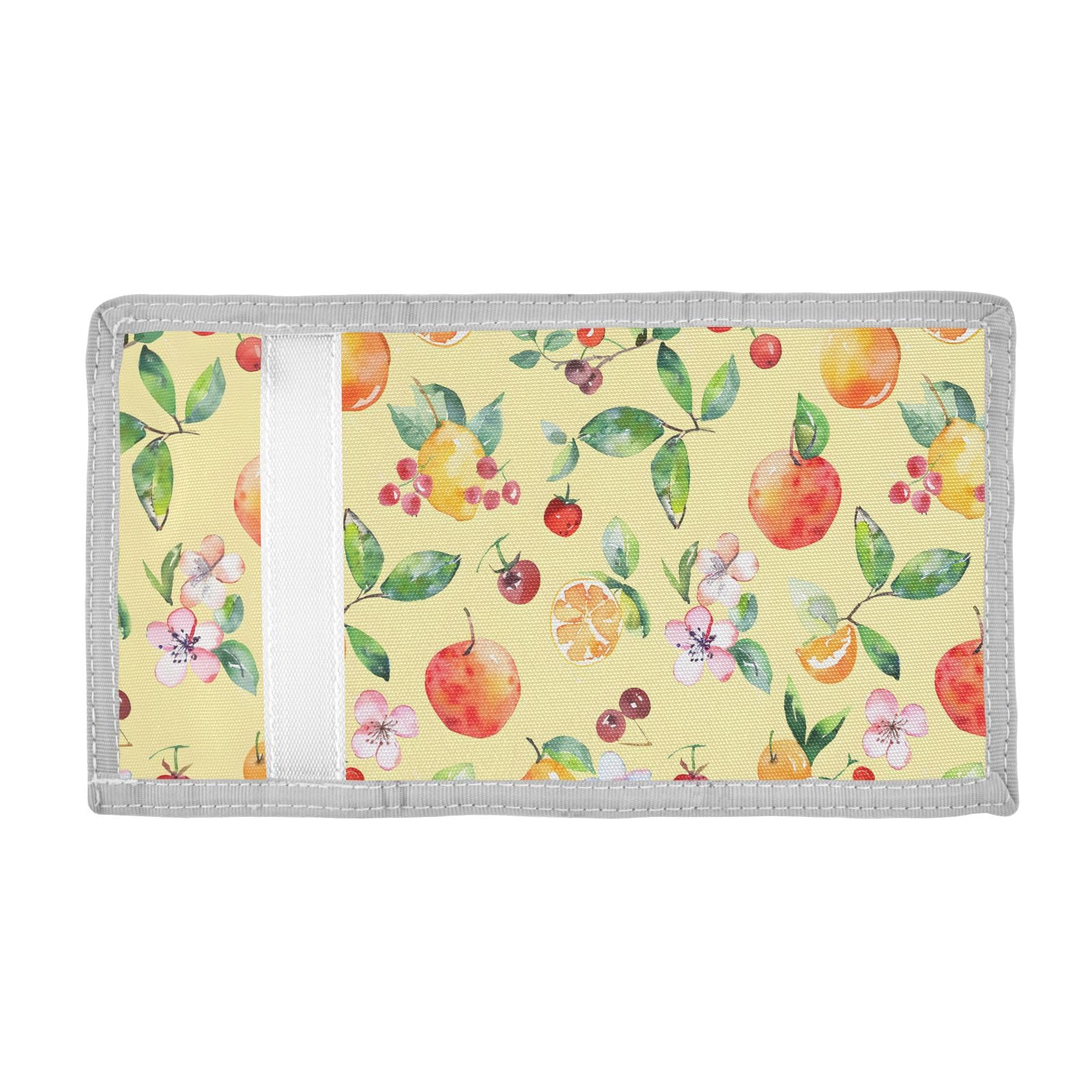 ALAZA Kids Wallets for Boys Girls Toddler Trifold Wallet Children Small Fruits Flowers Yellow with Zipper Coin Pocket