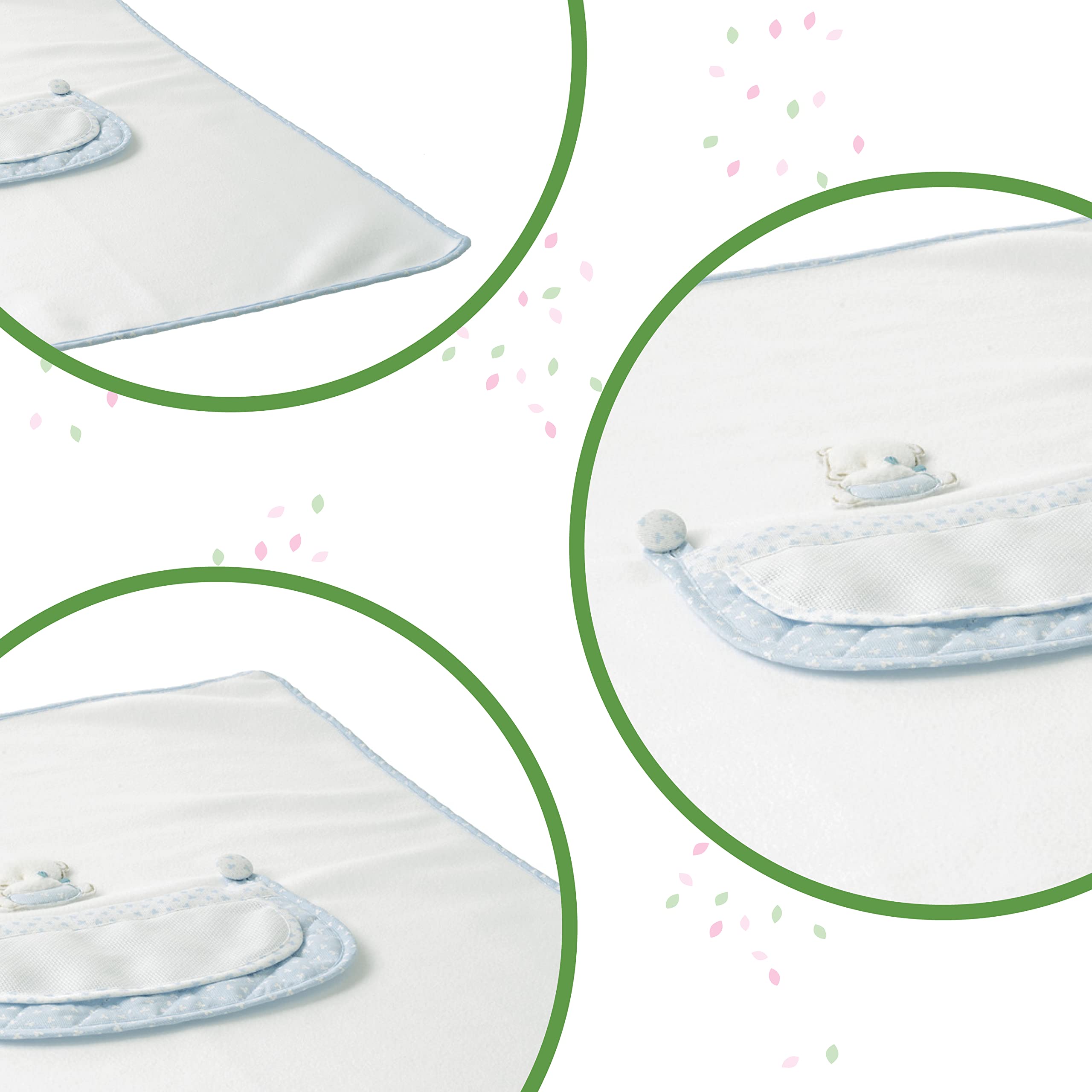 Filet - Copertina in Caldo Pile per Neonati, con Inserto in Tela Aida da Ricamare, Made in Italy, Dimensioni 60x80 cm, Colore Bianco e Azzurro