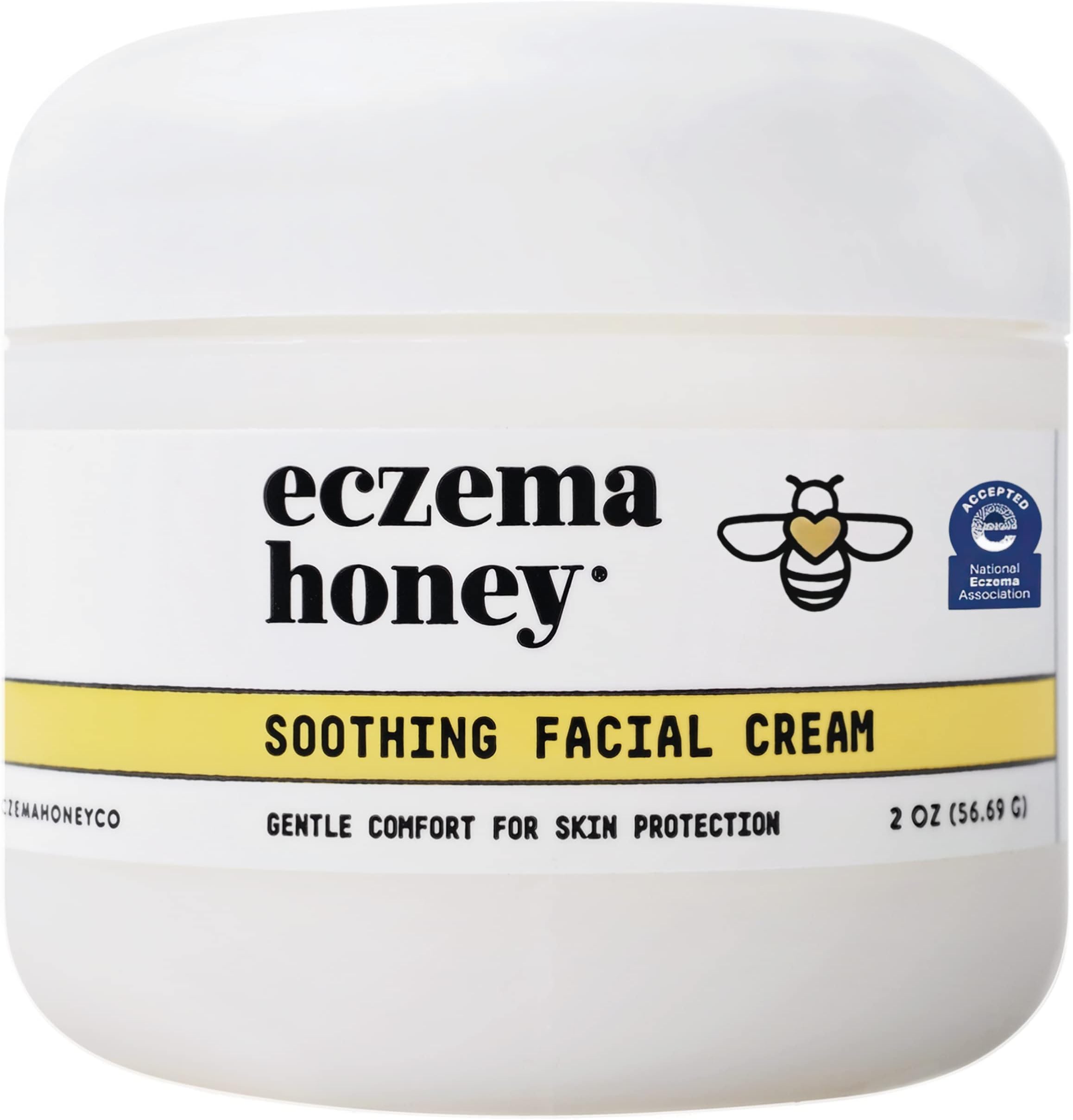 Soothing Facial Cream - Eczema Lotion for Face, Eyelids, Lips, and More - Natural Dry Skin Repair (2 Oz)