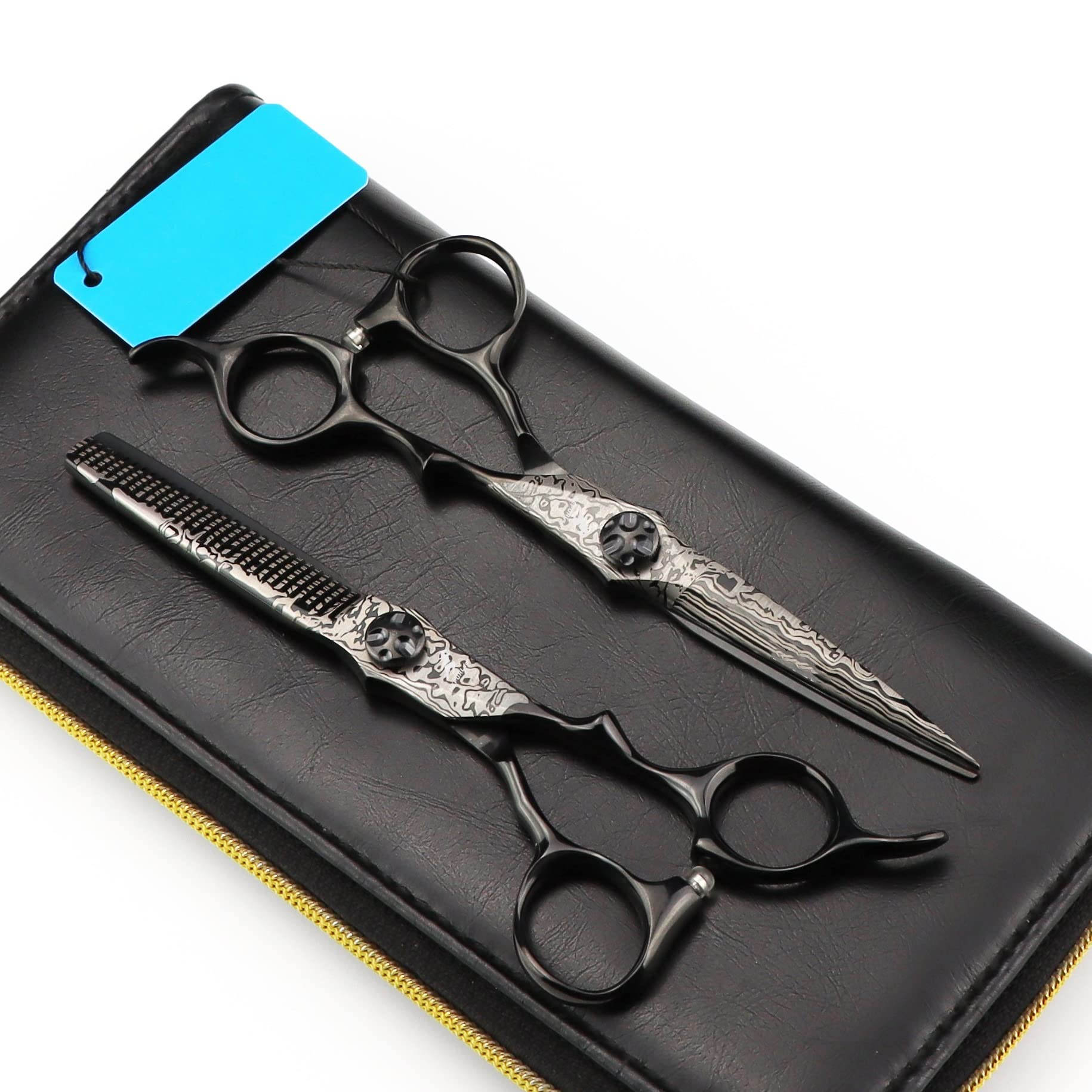 Haarschneideschere, 6 Zoll, Professionelles Haarscheren-Set Aus 440C Edelstahl, Effilierscheren-Set, Friseurscheren-Set, Haarschneidewerkzeuge