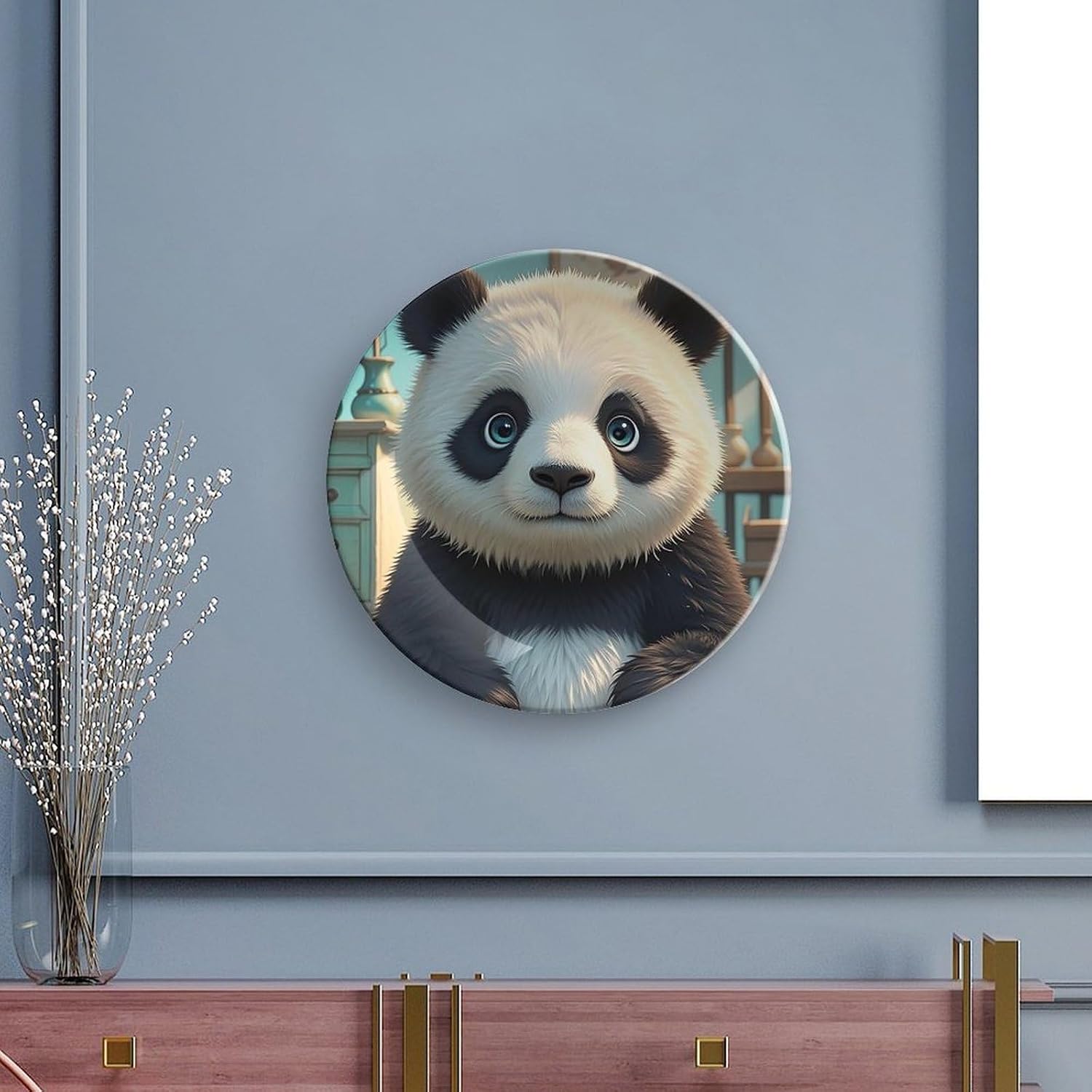 Anime Panda Face Ceramic Decorative Plate for Home, Bone China Plates image 5